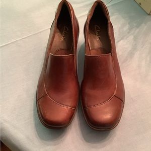 Clarks Brown Leather Flats